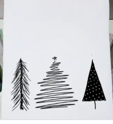 Kitchen Towel - Christmas Trees (simple)