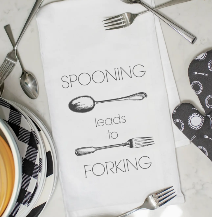 Kitchen Towel - Spooning Leads to Forking