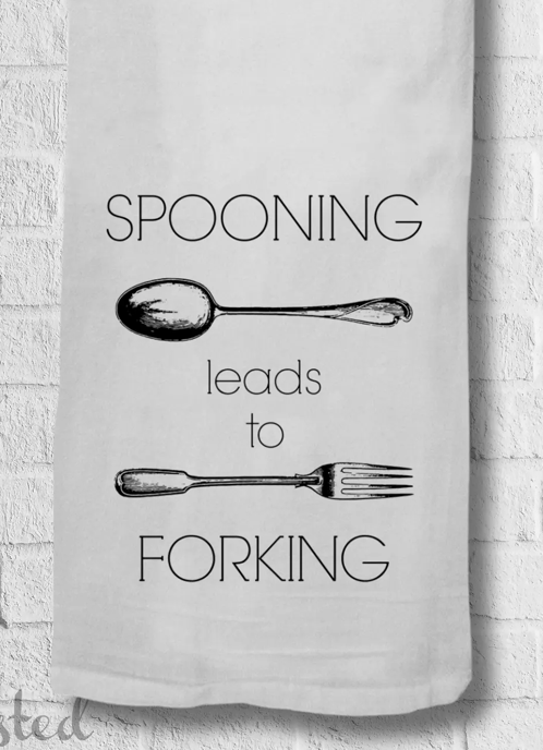 Kitchen Towel - Spooning Leads to Forking