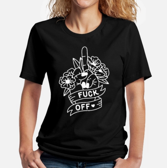 T-Shirt - F*ck Off *Ladies Cut  (Black)